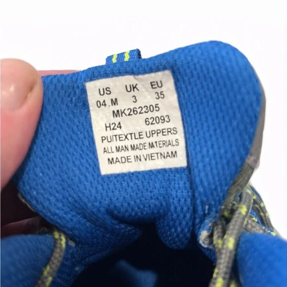 Merrell Kids Waterproof Hiking Shoes Gray Blue Size 4 New in Box - Picture 9 of 9